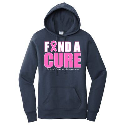 Find A Cure Breast Cancer Awareness Ribbon Women's Pullover Hoodie