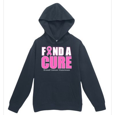 Find A Cure Breast Cancer Awareness Ribbon Urban Pullover Hoodie