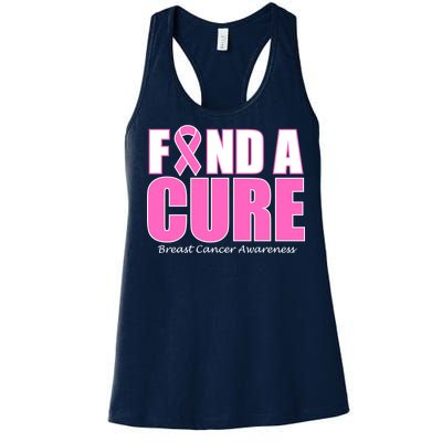 Find A Cure Breast Cancer Awareness Ribbon Women's Racerback Tank