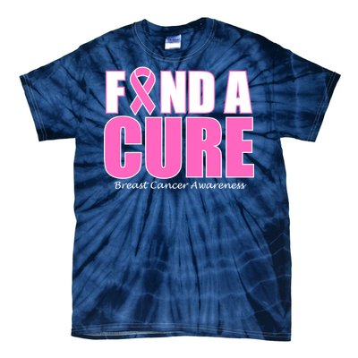 Find A Cure Breast Cancer Awareness Ribbon Tie-Dye T-Shirt