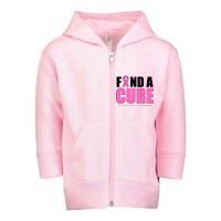 Find A Cure Breast Cancer Awareness Ribbon Toddler Zip Fleece Hoodie