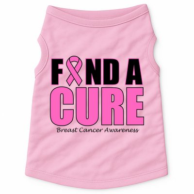Find A Cure Breast Cancer Awareness Ribbon Doggie Tank