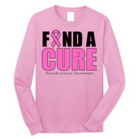 Find A Cure Breast Cancer Awareness Ribbon Long Sleeve Shirt