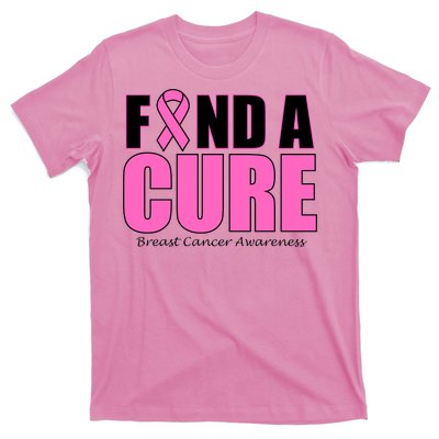 Find A Cure Breast Cancer Awareness Ribbon T-Shirt