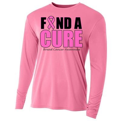 Find A Cure Breast Cancer Awareness Ribbon Cooling Performance Long Sleeve Crew