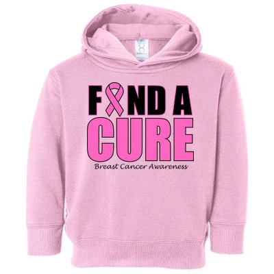 Find A Cure Breast Cancer Awareness Ribbon Toddler Hoodie