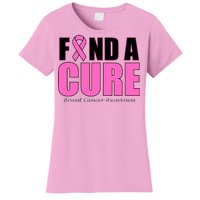 Find A Cure Breast Cancer Awareness Ribbon Women's T-Shirt