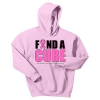 Find A Cure Breast Cancer Awareness Ribbon Kids Hoodie