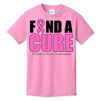 Find A Cure Breast Cancer Awareness Ribbon Kids T-Shirt