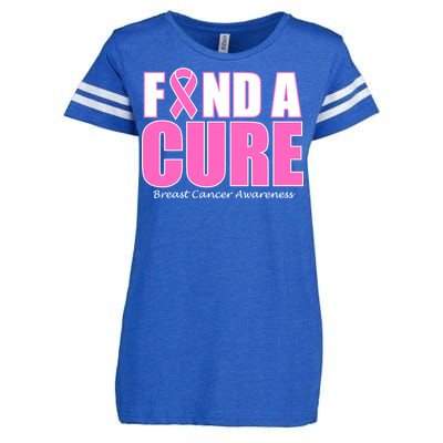 Find A Cure Breast Cancer Awareness Ribbon Enza Ladies Jersey Football T-Shirt