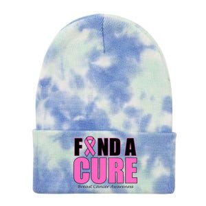 Find A Cure Breast Cancer Awareness Ribbon Tie Dye 12in Knit Beanie