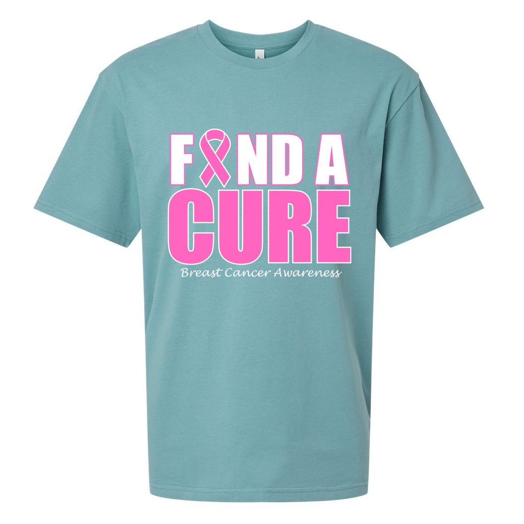 Find A Cure Breast Cancer Awareness Ribbon Sueded Cloud Jersey T-Shirt