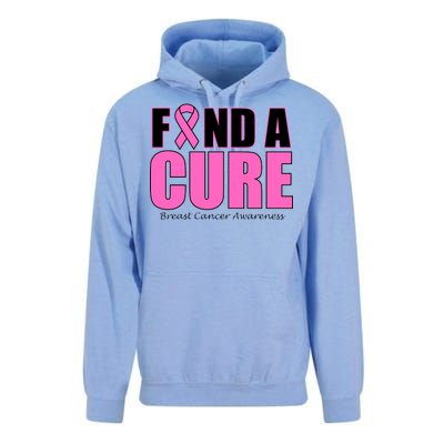 Find A Cure Breast Cancer Awareness Ribbon Unisex Surf Hoodie