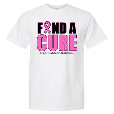 Find A Cure Breast Cancer Awareness Ribbon Garment-Dyed Heavyweight T-Shirt