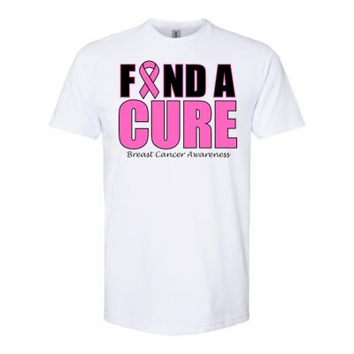 Find A Cure Breast Cancer Awareness Ribbon Softstyle CVC T-Shirt