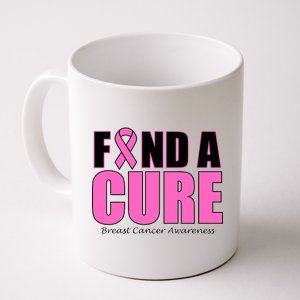 Find A Cure Breast Cancer Awareness Ribbon Coffee Mug