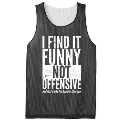 Find It Funny Not Offensive Happier Then You Mesh Reversible Basketball Jersey Tank