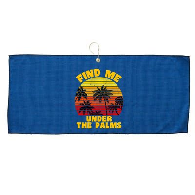 Find Me Under The Palms Large Microfiber Waffle Golf Towel