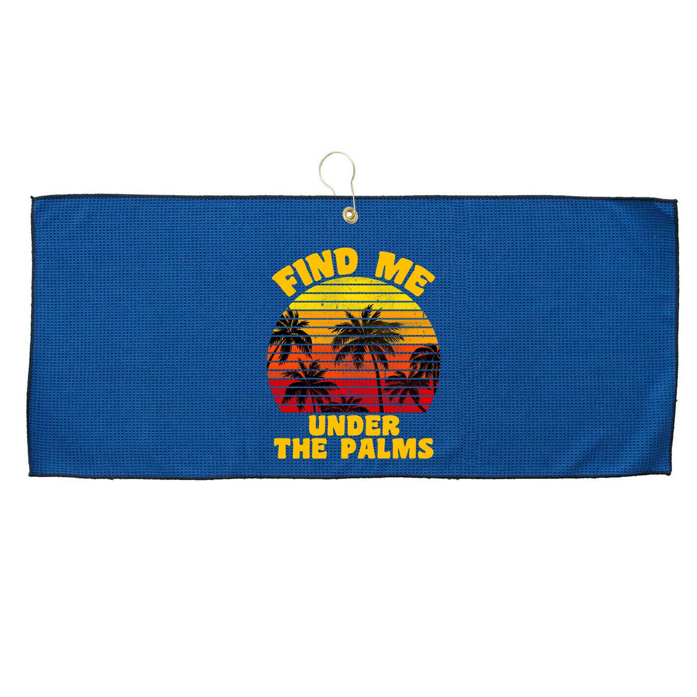 Find Me Under The Palms Large Microfiber Waffle Golf Towel