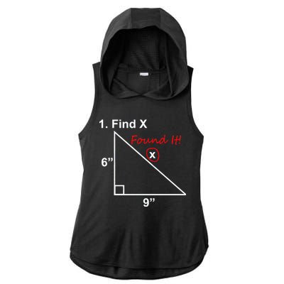 Find X Found It Funny Math School Ladies PosiCharge Tri-Blend Wicking Draft Hoodie Tank