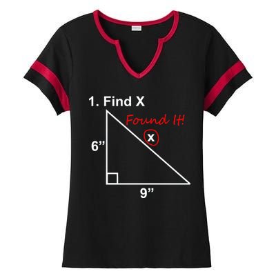 Find X Found It Funny Math School Ladies Halftime Notch Neck Tee