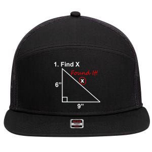 Find X Found It Funny Math School 7 Panel Mesh Trucker Snapback Hat