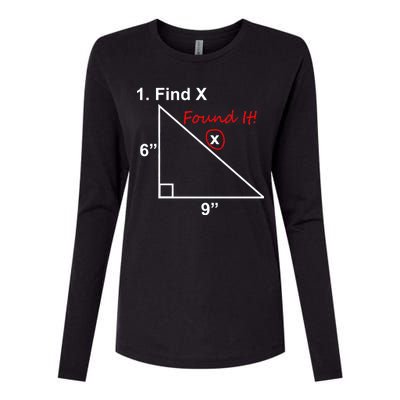 Find X Found It Funny Math School Womens Cotton Relaxed Long Sleeve T-Shirt