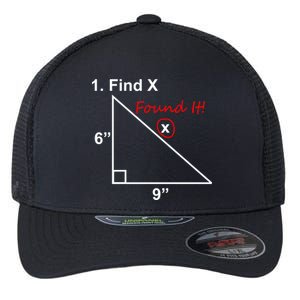 Find X Found It Funny Math School Flexfit Unipanel Trucker Cap