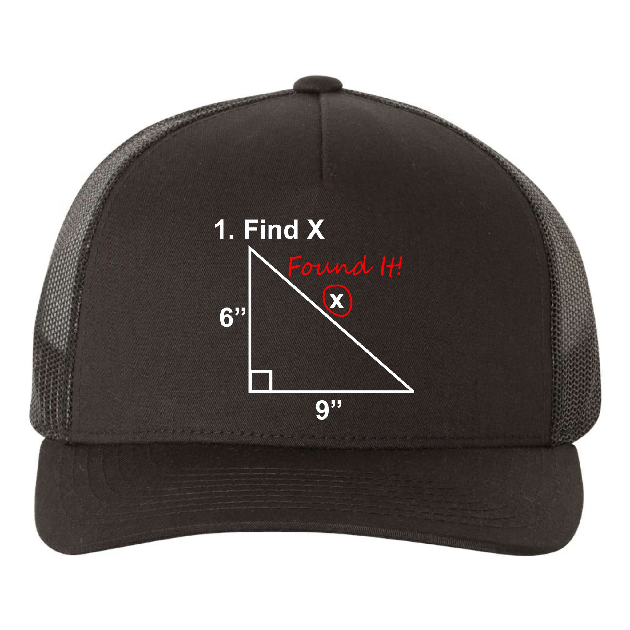 Find X Found It Funny Math School Yupoong Adult 5-Panel Trucker Hat