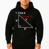 Find X Found It Funny Math School Hoodie