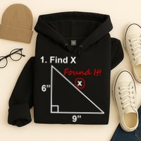 Find X Found It Funny Math School Hoodie