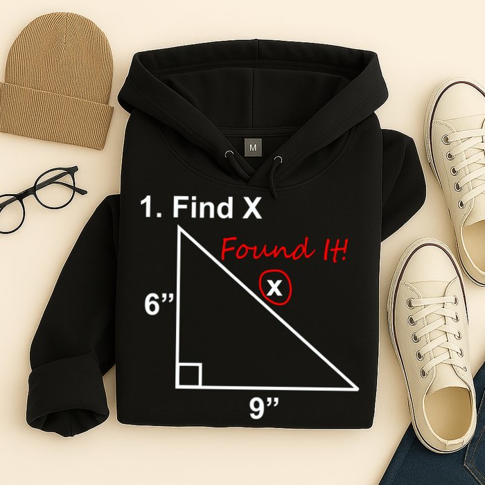 Find X Found It Funny Math School Hoodie