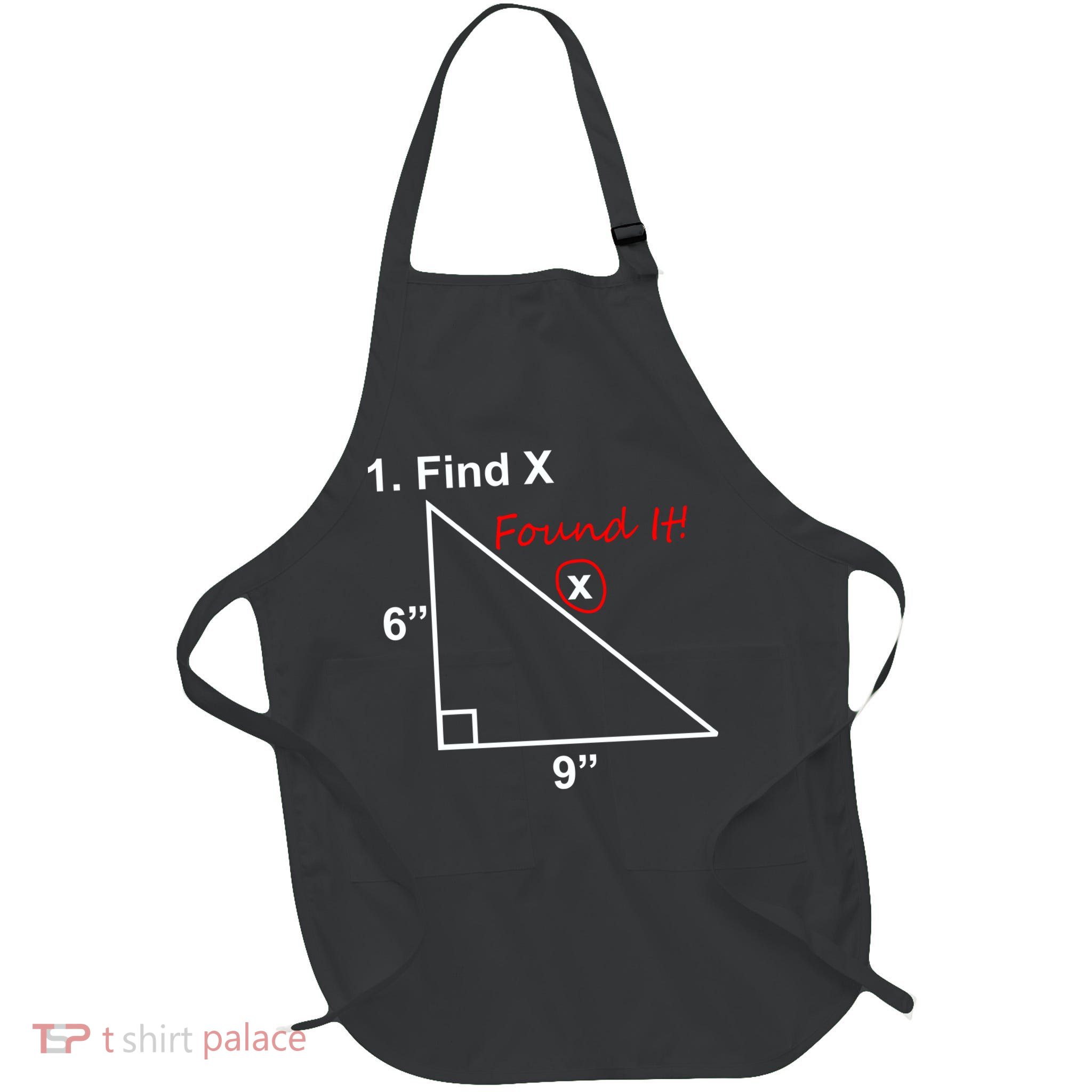 Find X Found It Funny Math School Full-Length Apron With Pockets