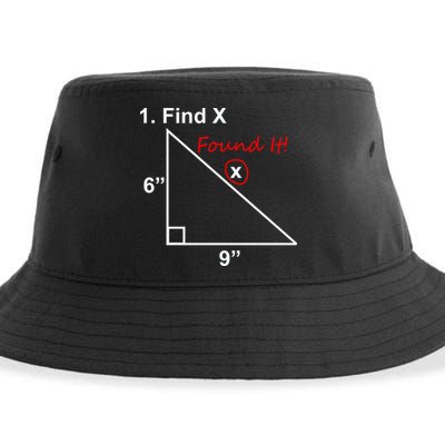 Find X Found It Funny Math School Sustainable Bucket Hat