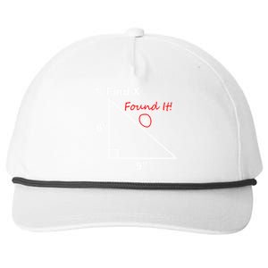 Find X Found It Funny Math School Snapback Five-Panel Rope Hat