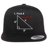 Find X Found It Funny Math School Flat Bill Trucker Hat