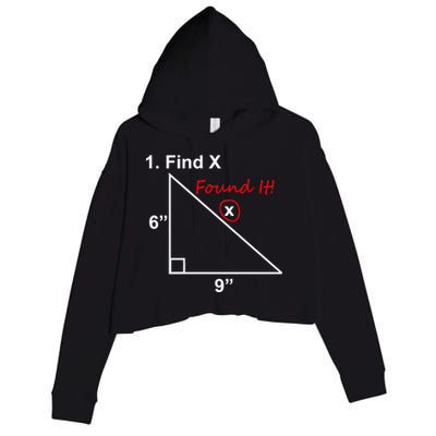 Find X Found It Funny Math School Crop Fleece Hoodie