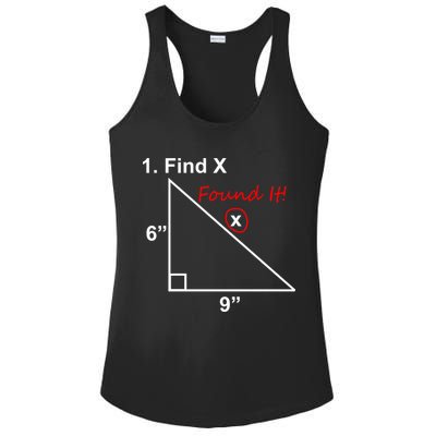 Find X Found It Funny Math School Ladies PosiCharge Competitor Racerback Tank