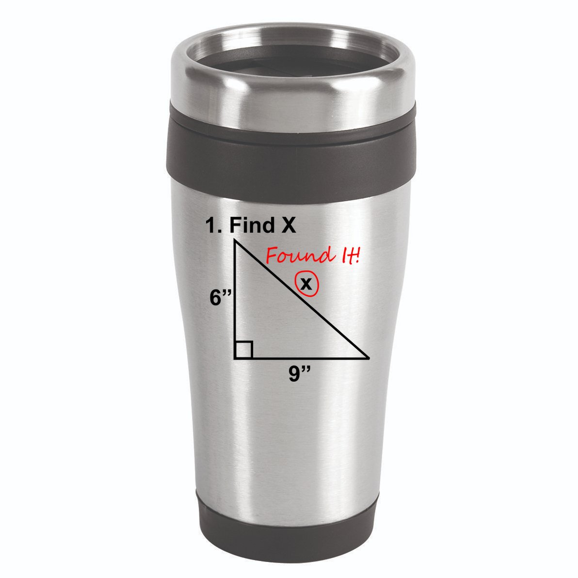 Find X Found It Funny Math School 16oz Travel Tumbler