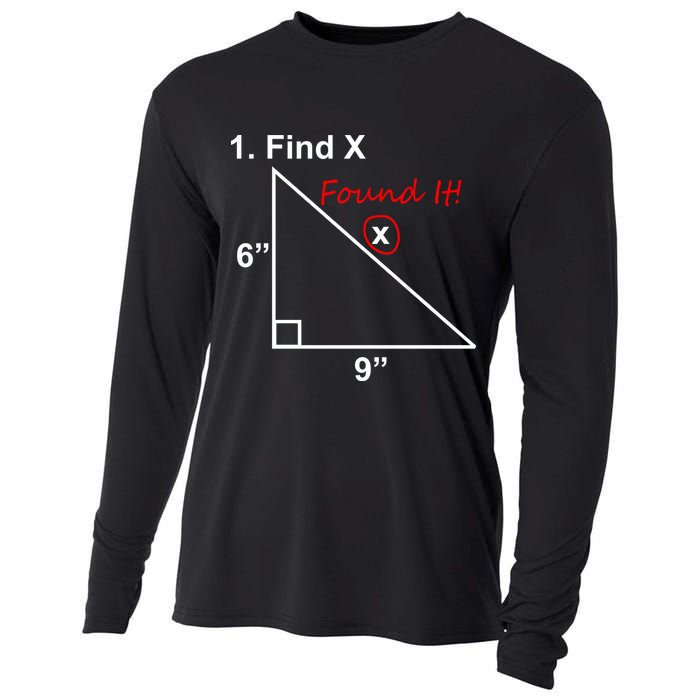 Find X Found It Funny Math School Cooling Performance Long Sleeve Crew