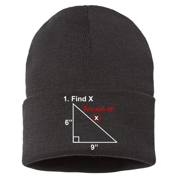 Find X Found It Funny Math School Sustainable Knit Beanie