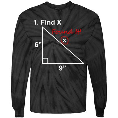 Find X Found It Funny Math School Tie-Dye Long Sleeve Shirt