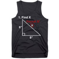 Find X Found It Funny Math School Tank Top