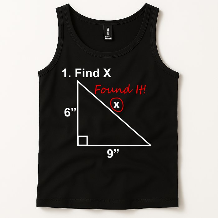 Find X Found It Funny Math School Tank Top