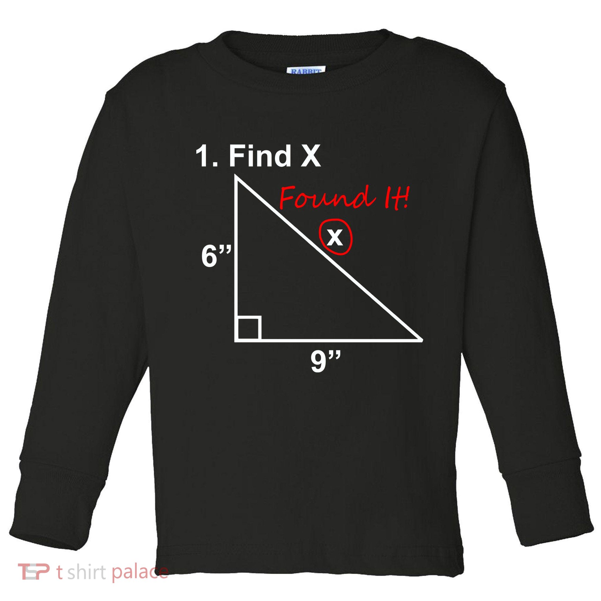Find X Found It Funny Math School Toddler Long Sleeve Shirt