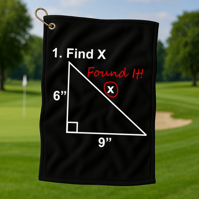 Find X Found It Funny Math School Golf Towel