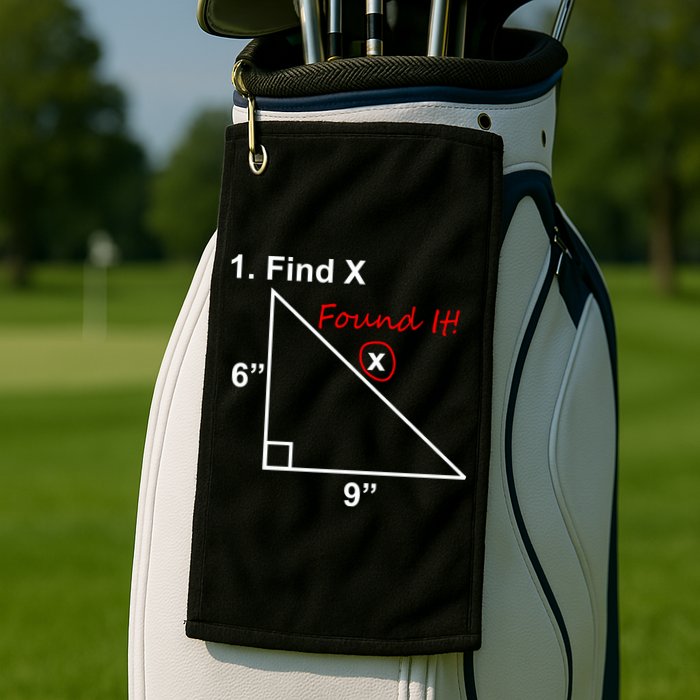 Find X Found It Funny Math School Golf Towel