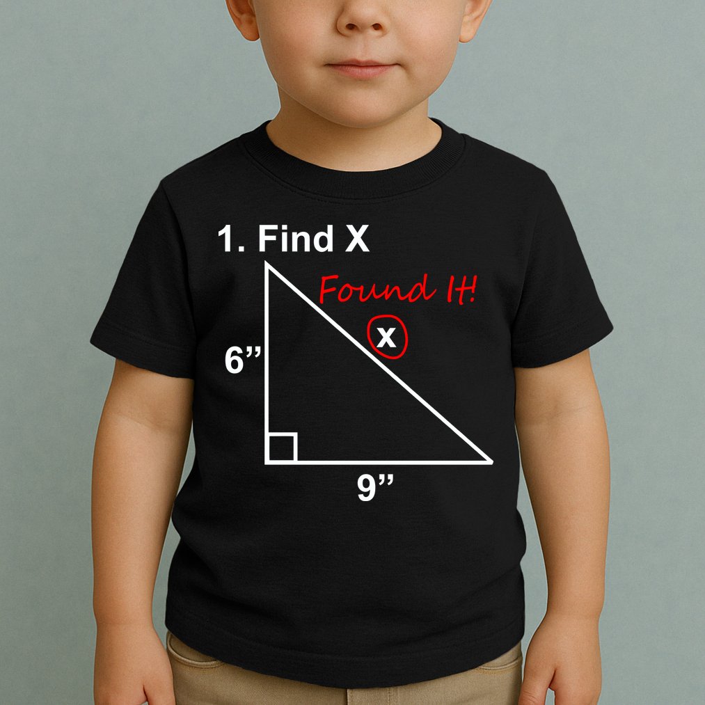 Find X Found It Funny Math School Toddler T-Shirt