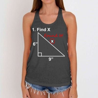 Find X Found It Funny Math School Women's Knotted Racerback Tank