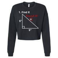 Find X Found It Funny Math School Cropped Pullover Crew